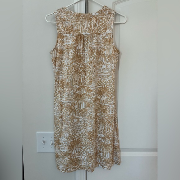 Lilly Pulitzer Beige and White Palm Print Midi Dress - Picture 2 of 7